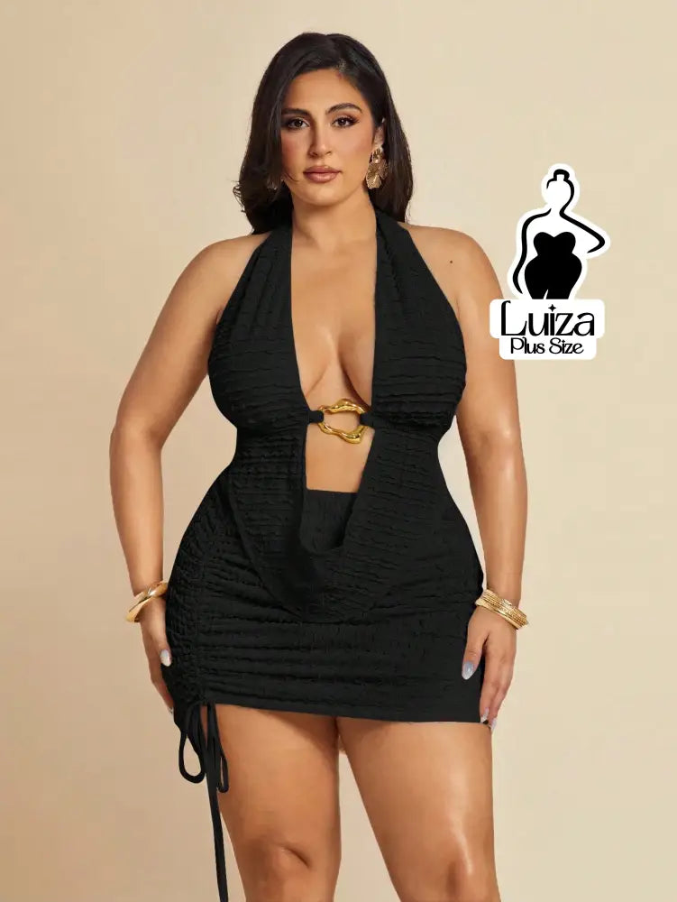 Blusa Frente Única Decote Profundo Argola Plus Size Blusa Frente Única Decote Profundo Argola Plus Size