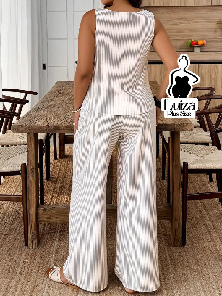 Conjunto Blusa Alfaiataria Calça Pantalona Social Chic Plus Size Conjunto Blusa Alfaiataria Calça Pantalona Social Chic