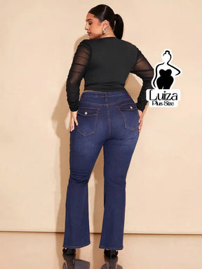 Blusa Corset Decote Profundo Manga Longa Tule Plus Size Blusa Corset Decote Profundo Manga Longa Tule Plus Size