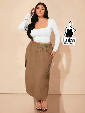 Blusa Cropped Justa Manga Longa Decote Quadrado Plus Size Blusa Cropped Justa Manga Longa Decote Quadrado Plus Size
