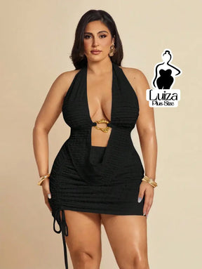 Blusa Frente Única Decote Profundo Argola Plus Size Blusa Frente Única Decote Profundo Argola Plus Size