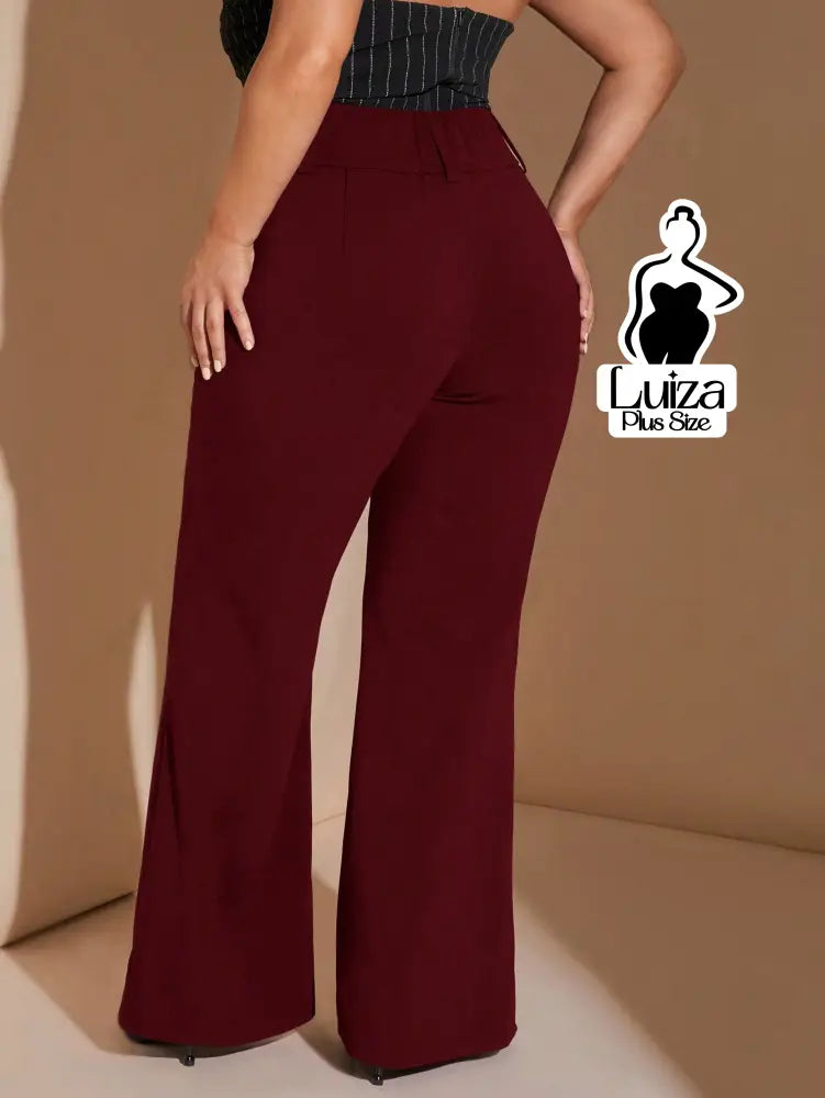 Calça Flare Alfaiataria Cintura Alta Sofisticada Plus Size Calça Flare Alfaiataria Cintura Alta Sofisticada Plus Size