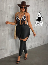 Calça Legging Cintura Alta Recortes Argola Frontal Plus Size Preto / G Calça Legging Cintura Alta Recortes Argola