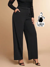 Calça Pantalona Alfaiataria Cintura Alta Elegante Plus Size Preto / G Calça Pantalona Alfaiataria Cintura Alta Elegante