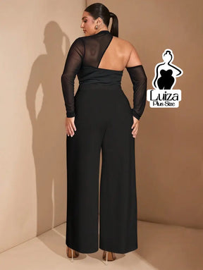 Calça Pantalona Alfaiataria Cintura Alta Recorte Plus Size Calça Pantalona Alfaiataria Cintura Alta Recorte Plus Size