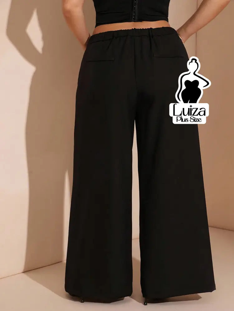 Calça Pantalona Alfaiataria Faixa E Argola Plus Size Calça Pantalona Alfaiataria Faixa E Argola Plus Size