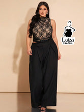 Calça Pantalona Alfaiataria Pregas Amplas Plus Size Preto / G Calça Pantalona Alfaiataria Pregas Amplas Plus Size