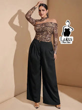 Calça Pantalona Alfaiataria Pregas Elegante Plus Size Preto / G Calça Pantalona Alfaiataria Pregas Elegante Plus Size