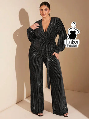 Calça Pantalona Brilho Listrada Estilo Festivo Plus Size Calça Pantalona Brilho Listrada Estilo Festivo Plus Size