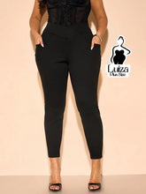 Calça Skinny Cintura Alta Cós Elástico Plus Size Preto / G Calça Skinny Cintura Alta Cós Elástico Plus Size