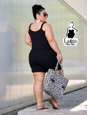 Conjunto Blusa Alça Larga Short Casual Conforto Plus Size Conjunto Blusa Alça Larga Short Casual Conforto Plus Size