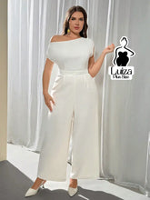 Macacão Longo Sofisticado Decote Canoa Estruturado Plus Size Branco / G Macacão Longo Sofisticado Decote Canoa